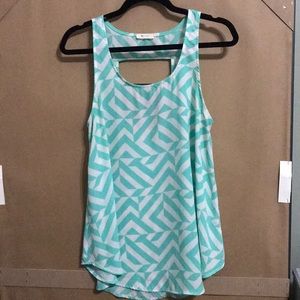 Aqua and white boutique tank